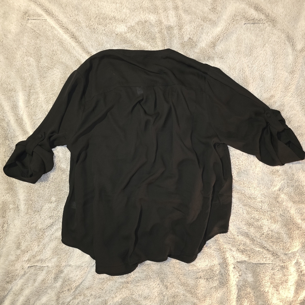 Torrid Black V-Neck Blouse - Picture 3 of 3